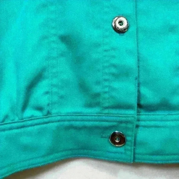 VINTAGE 70s 80s Bomber Jacket House Chore Coat Barn Jacket 3/5 Sleeve Teal XL - Picture 7 of 11